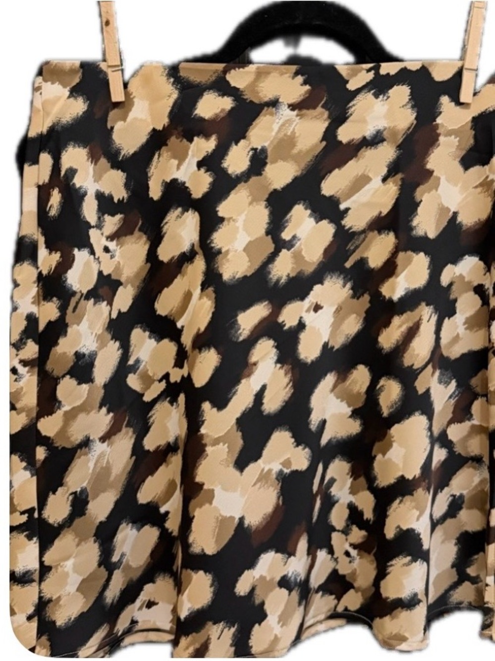 Banana Republic Petite Small Black and Tan Leopard Print Mini Skirt